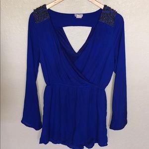 Long Sleeve V-Neck Romper